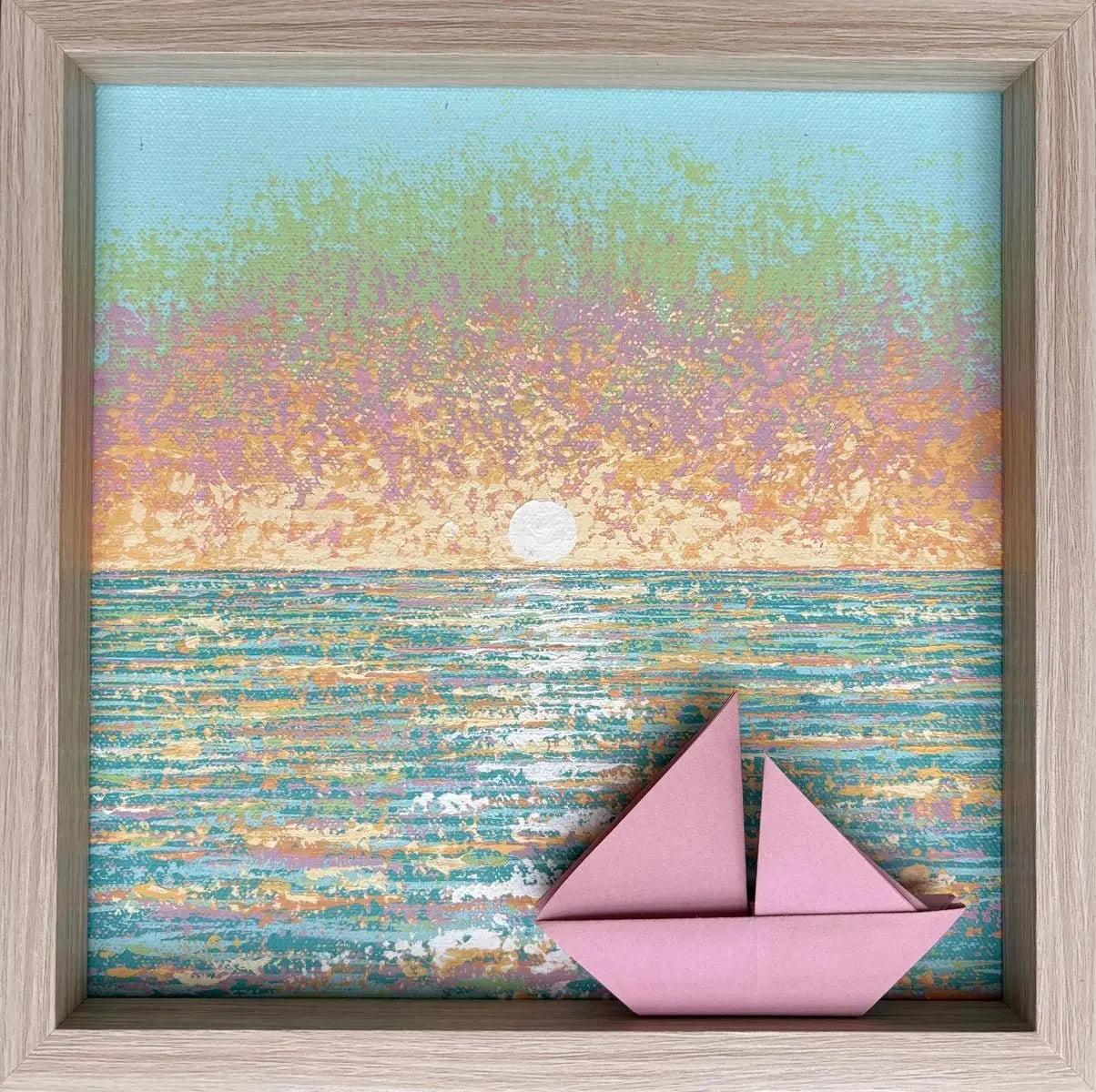 Cuadro Atardecer Suave 20x20cms - Origami - ILafiU