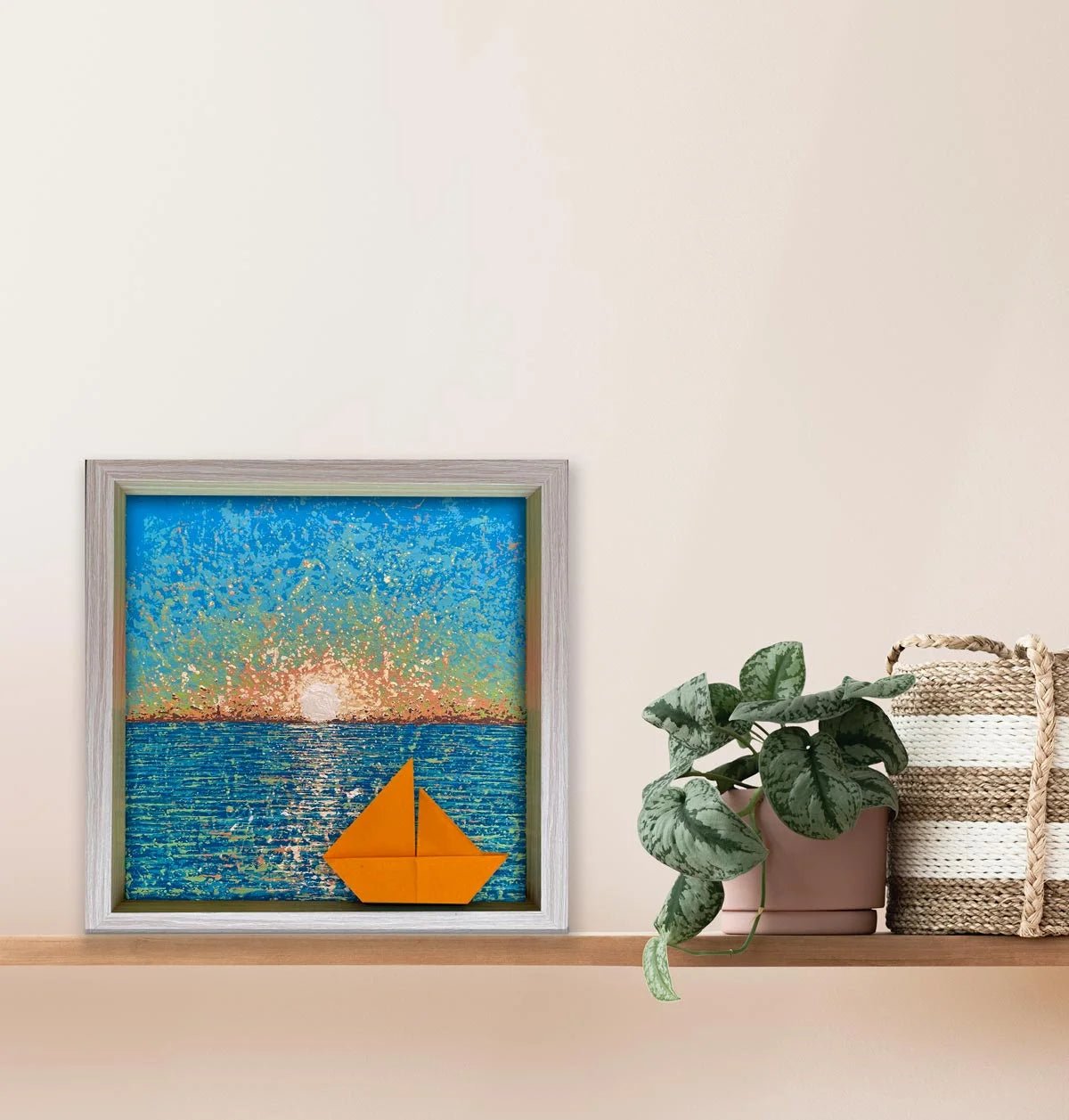 Cuadro Atardecer en Calma 20x20cms - Origami - ILafiU