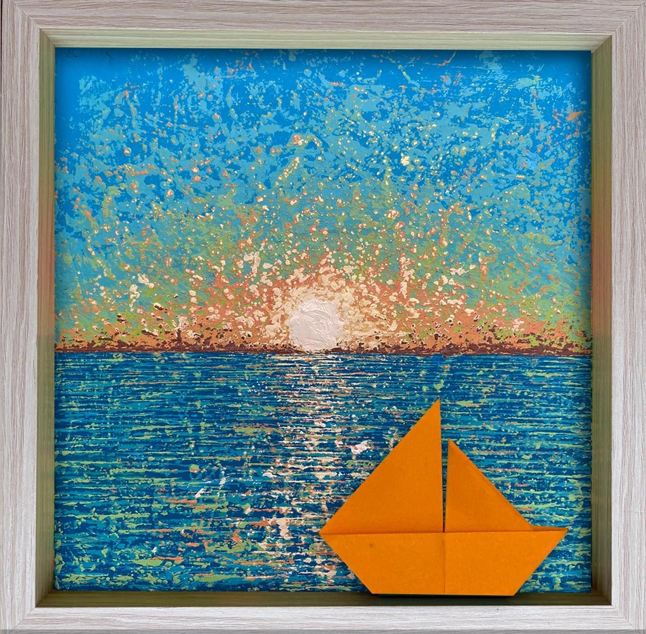 Cuadro Atardecer en Calma 20x20cms - Origami - ILafiU