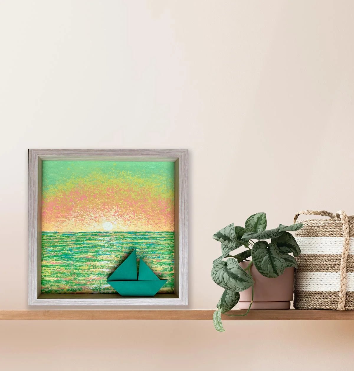 Cuadro Atardecer Natural 20x20cms - Origami - ILafiU