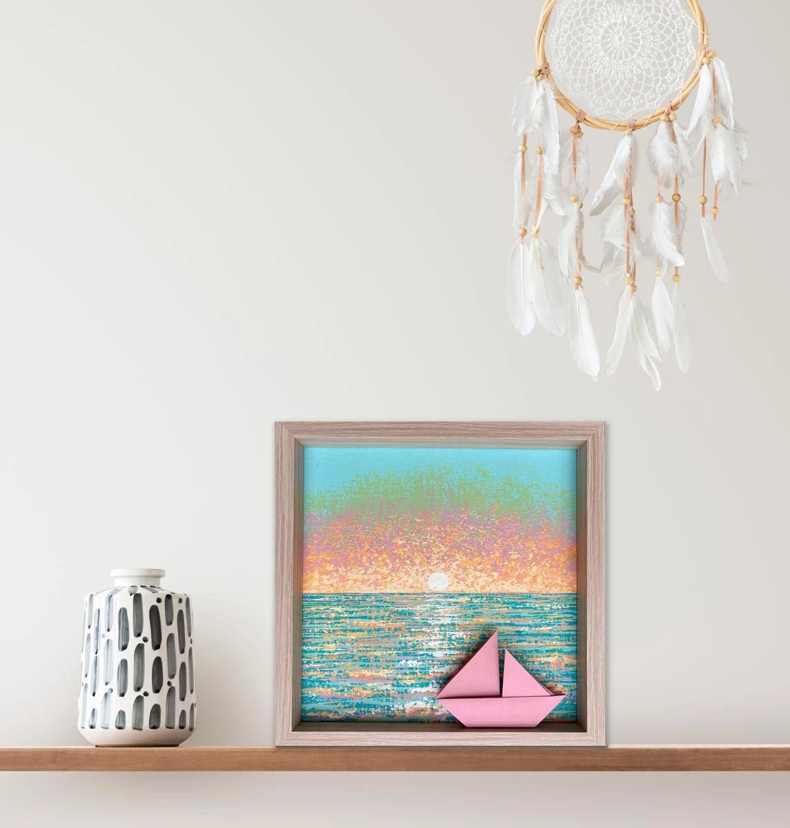 Cuadro Atardecer Suave 20x20cms - Origami - ILafiU