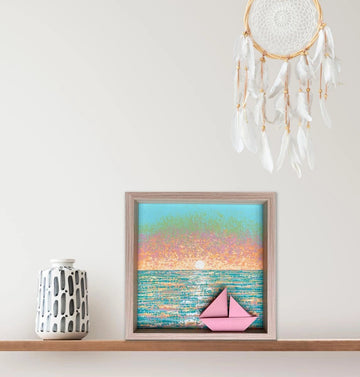 Cuadro Atardecer Suave 20x20cms - Origami - ILafiU