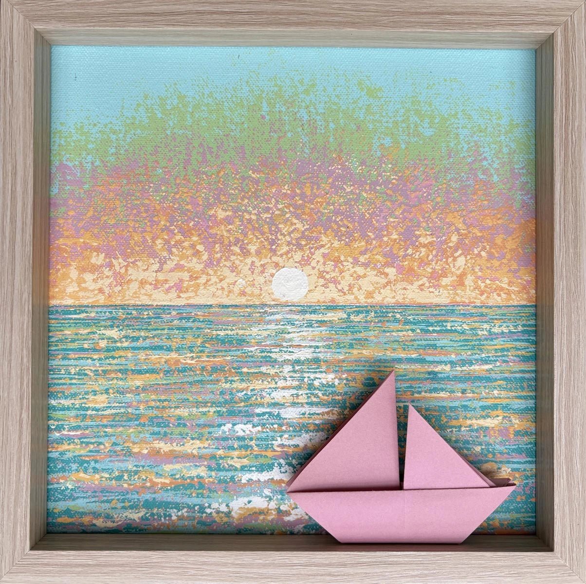 Cuadro Atardecer Suave 20x20cms - Origami - ILafiU
