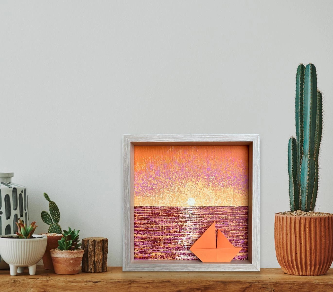 Cuadro Atardecer Vivo 20x20cms - Origami - ILafiU