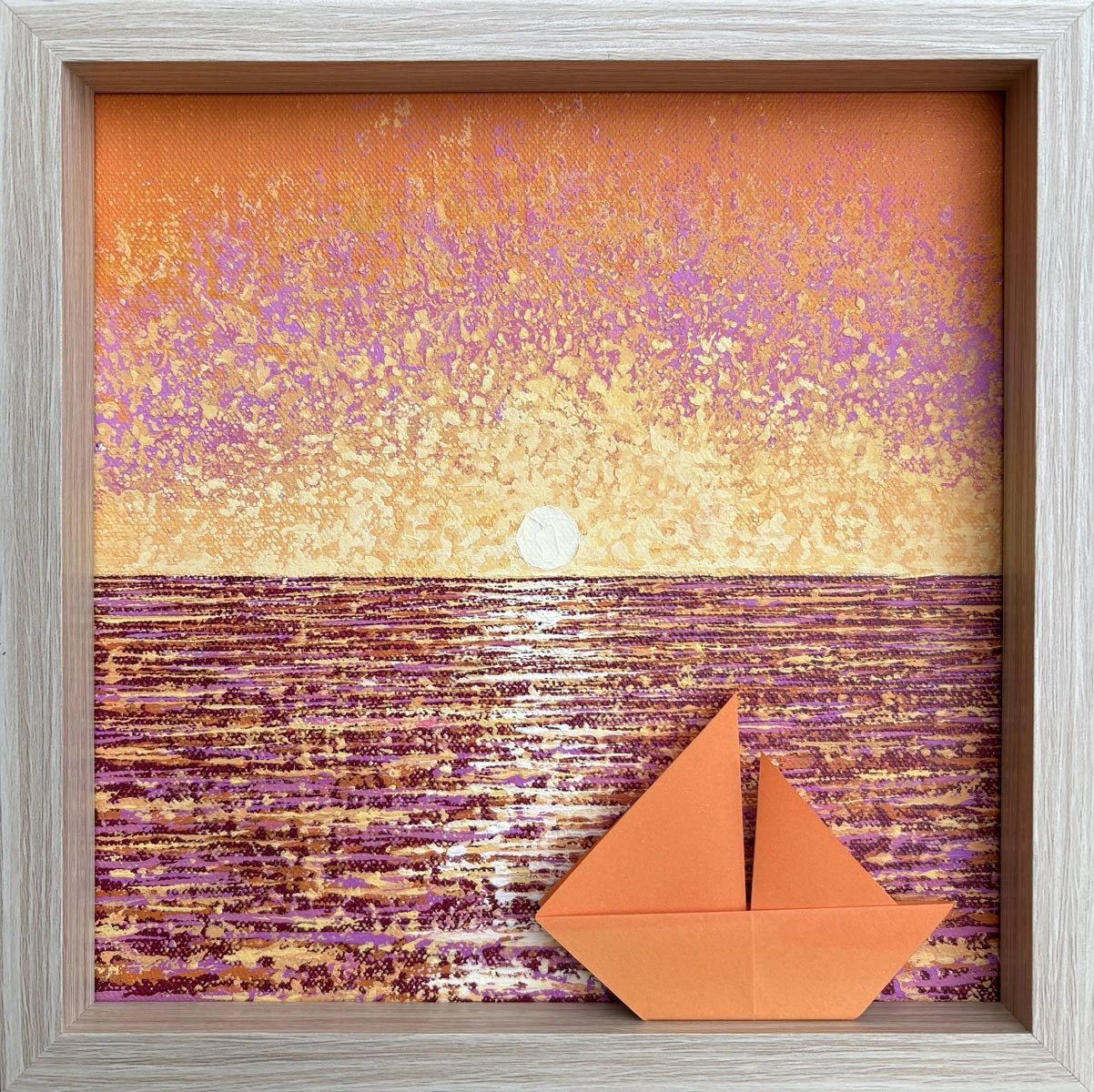 Cuadro Atardecer Vivo 20x20cms - Origami - ILafiU