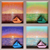 Set de Pinturas de Atardeceres "6pm" - Origami (50x50cms) - ILafiU